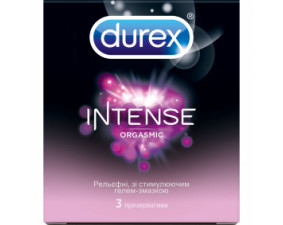 Фото - Презервативы Durex (Дюрекс) Intense Orgasmic рельефные со стимулирующим гелем-смазкой 3шт