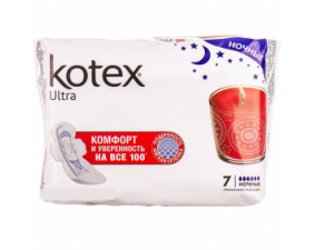 Фото - Прокладки гігієнічні Kotex Ultra, нічні, сіточка, 7 штук