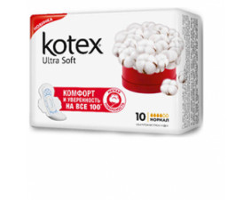 Фото - Прокладки гігієнічні Кotex Ultra Soft, нормал, м'яка поверхня, 10 штук