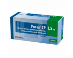 Фото - Равел SR таблетки, в/плів. обол., прол./д. по 1.5 мг №60 (10х6)
