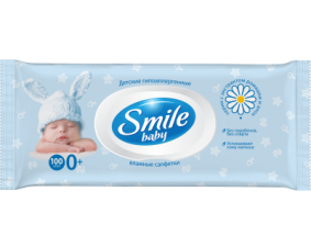 Фото - Smile (Смайл) Baby Салфетки влажные с экстрактом ромашки и алоэ с клапаном №100