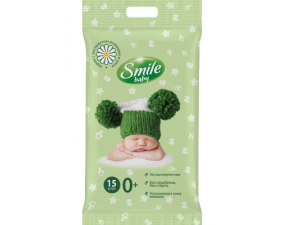 Фото - Smile Baby (Смайл Беби) Салфетки влажные с экстрактом ромашки и алоэ №15