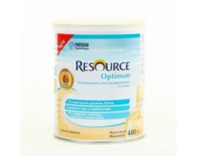 Фото - Сухая смесь Nestle Resource Optimum (Нестле Ресурс Оптимум) со вкусом ванили 400г с 7 лет