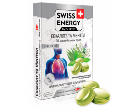 Фото - Swiss Energy (Свисс Энерджи) Леденцы для горла травяные 20 альпийских трав + эвкалипт + ментол №12