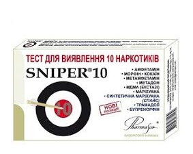 Фото - Тест-кассета Sniper (Снайпер) для определения 10 наркотиков №1