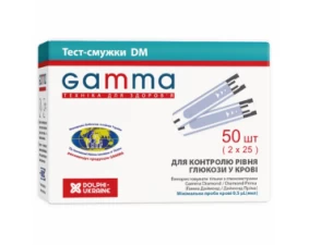 Фото - Тест-полоски Gamma DM для глюкометра 2 флакона по 25 штук