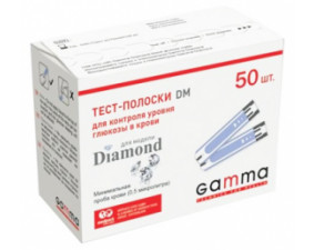 Фото - Gamma DM 50 (Гамма ДМ 50) Тест-полоски одноразовые для глюкометра Gamma Diamond 50шт