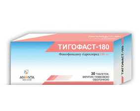 Фото - Тигофаст-180 таблетки, в/плів. обол. по 180 мг №30 (10х3)