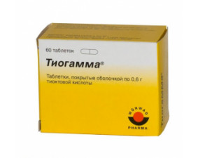 Фото - Тіогама таблетки, в/плів. обол. по 600 мг №60 (10х6)