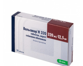 Фото - Вальсакор H 320 таблетки, в/плів. обол. по 320 мг/12.5 мг №28 (14х2)