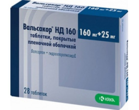 Фото - Вальсакор HD 160 таблетки, в/плів. обол. по 160 мг/25 мг №84 (14х6)