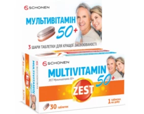 Фото - Зест мультивитамин 50+ таблетки 3-слойные №30