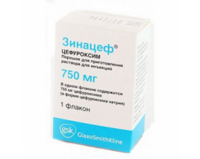 Фото - Зинацеф порошок для р-ну д/ін. по 750 мг №1 у флак.