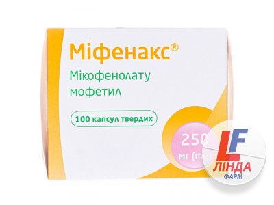 Мифенакс капсулы тв. по 250 мг №100 (10х10)-0