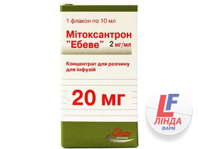 Мітоксантрон "Ебеве" концентрат для р-ну д/інф. 2 мг/мл (20 мг) по 10 мл №1 у флак.-0
