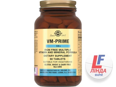 Solgar Вітамінно-мінеральний комплекс VM-Prime 50+, 60 таблеток-0