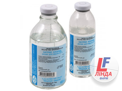 Натрію хлорид розчин д/інф. 9 мг/мл по 200 мл у пляш.-0