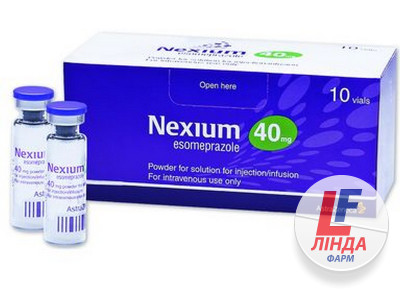 Нексиум порошок для пригиготовления иньекций и инфузий флакон 40мг №10-0