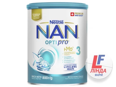 Молочко NAN 3 Optipro для детей с 12 месяцев, 800 г-0