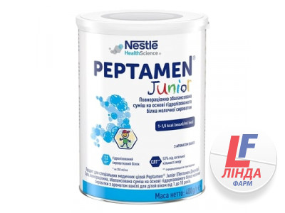 Пептамен Юниор смесь на основе гидролизованного белка молочной сыворотки с ароматом ванили для детей от 1 года, 400 г-0
