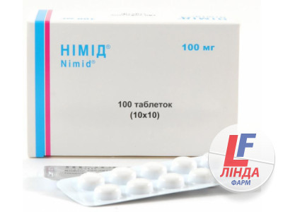 Німід таблетки по 100 мг №100 (10х10)-0