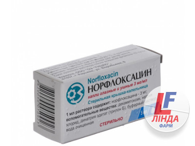 Норфлоксацин краплі оч./вуш. 3 мг/мл по 5 мл у флак.-0