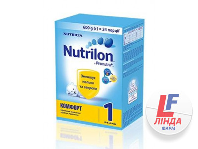 Суха молочна суміш Nutrilon Комфорт 1 для харчування дітей від 0 до 6 місяців, 600 г-0
