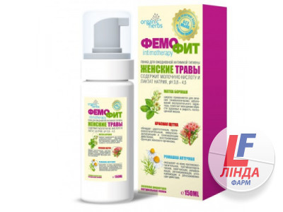 Organic Herbs Пенка для интимной гигиены Фемофит Женские травы 150мл-0