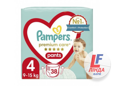 Підгузки-трусики Pampers Premium Care Pants розмір 4 (9–15 кг), 38 шт-0