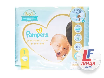 Подгузники детские Pampers Premium Care размер 1, 2-5 кг, 26 штук-0
