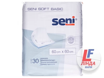 Пеленки гигиенические Seni Soft Basic 60х60 см, 30 штук-0