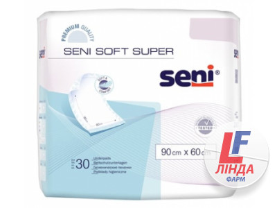 Пелюшки гігієнічні Seni Soft Super 90х60 см, 30 штук-0