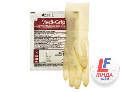 Перчатки хирургические стерильные латексные неприпудренные Medi-Grip PF (Меди-грип) размер 6,5 1 пара-0