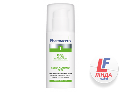 Pharmaceris Т Sebo-Almond Peel 5% (Фармацерис T Себо-Алмонд Пил) Крем с 5% миндальной кислотой ночной I степень отшелушивания для угревой кожи 50мл-0