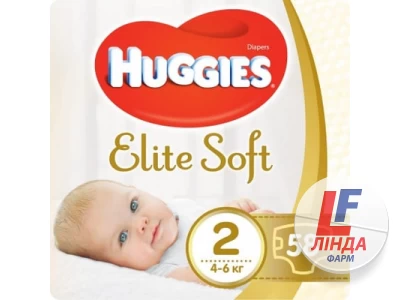 Подгузники детские Huggies Elite Soft, размер 2, 4-6 кг, 58 штук-0