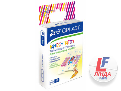 Ecoplast (Екопласт) Пластир медичний дитячий Тату прозорий 10шт-0