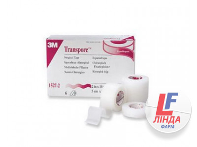 Пластир медичний 3M Micropore Transpore 1527-0 прозорий перфорований, 1,25 см х 9,1 м-0