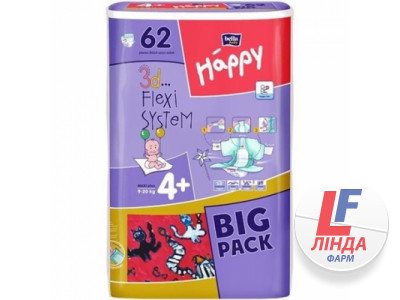 Подгузники для детей Bella Happy Maxi+ размер 4 (Белла Хеппи) 9-20 кг №62-0