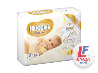 Підгузки для дітей Huggies Elite Soft (Хаггіс Еліт Софт) розмір 2 (4-7кг) №24-0