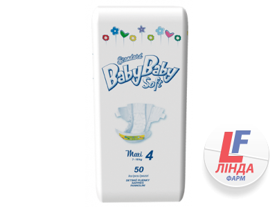 Підгузки для дітей BabyBaby Soft (БебіБебі Софт) Standart Maxi розмір 4 (7-18 кг) №50-0