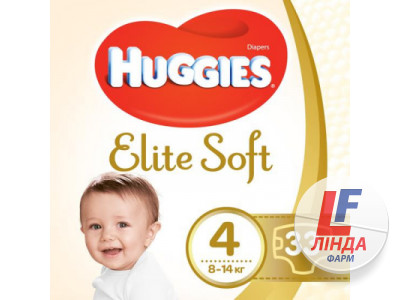 Подгузники для детей Huggies Elite Soft (Хаггис Элит Софт) размер 4 (8-14кг) №33-0