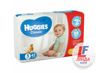 Подгузники для детей HUGGIES Classic (Хаггис Классик) размер 5 (11-25кг) №42-0