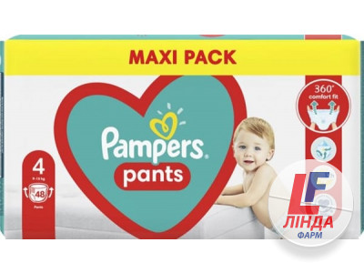 Подгузники-трусики детские Pampers Pants размер 4, 9-15 кг, 48 штук-0