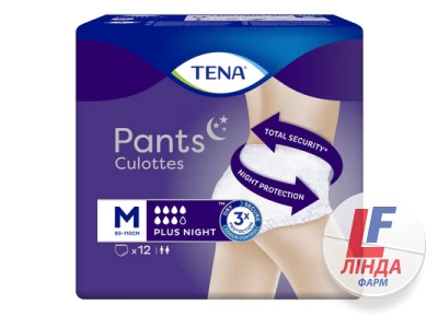 Подгузники-трусики для взрослых Tena Pants Plus Night Medium, 12 штук-0
