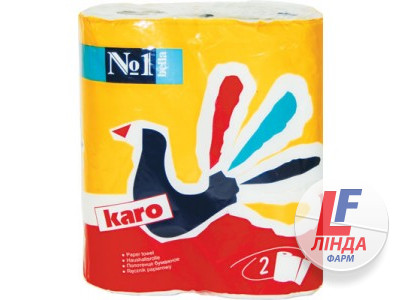 Полотенце бумажное Karo 2 рулона в упаковке белое-0