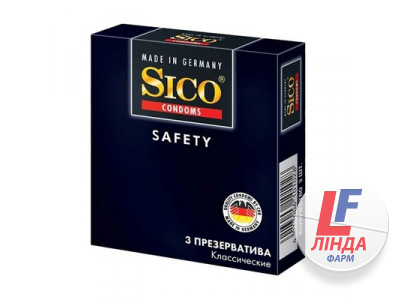 Презервативи Sico Safety класичні, 3 штуки-0