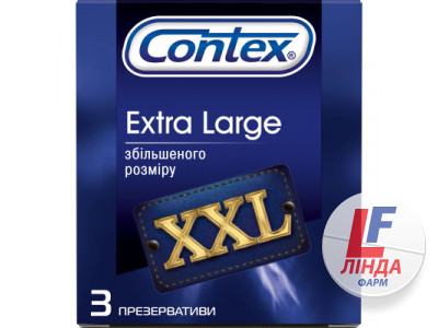Презервативи латексні Contex Extra Large збільшеного розміру, 3 штуки-0