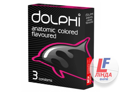 Презервативи Dolphi (Долфі) Anatomic Flavored анатомічні кольорові ароматизовані 3шт-0