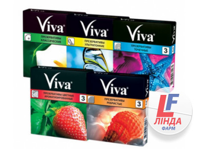 Презервативы латексные VIVA цветные ароматизированные №3-0