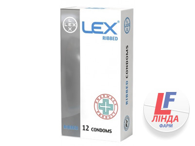 Презервативи Lex Ribbed з ребрами, 12 штук-0